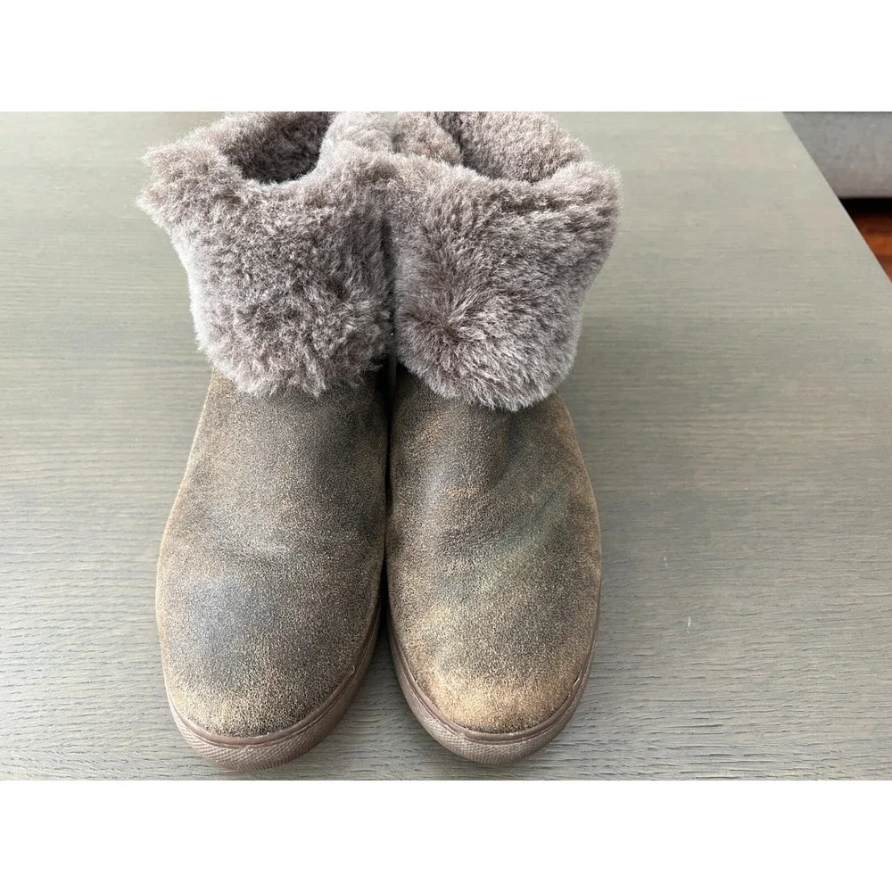 Trask Lexi Genuine Shearling Sneaker (Women), Brown, 9